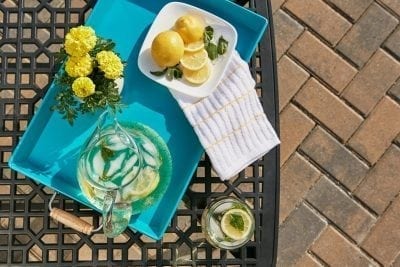 lemon water on the table to restore digestive enzymes