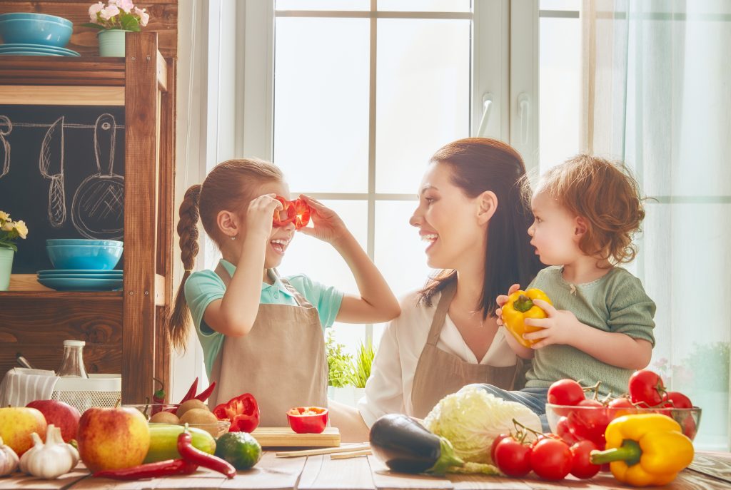 3 Easy Hacks to End Picky Eating And How to Help Your Kids to Eat Healthier | picky eating Mother and children daughters are preparing the vegetables and fruit picky eating - Mother and children daughters are preparing the vegetables and fruit