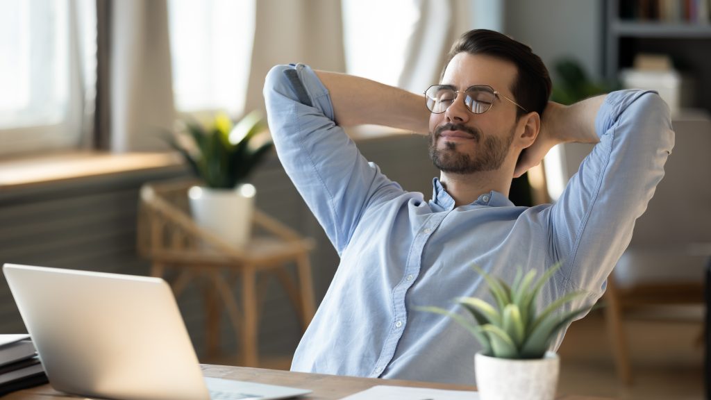 How to Lose Weight And 10x Your Health With Spark Joy | spark joy Happy relaxed Caucasian young male rest in chair distracted from computer work relieve negative emotions spark joy - Happy relaxed Caucasian young male rest in chair distracted from computer work, relieve negative emotions